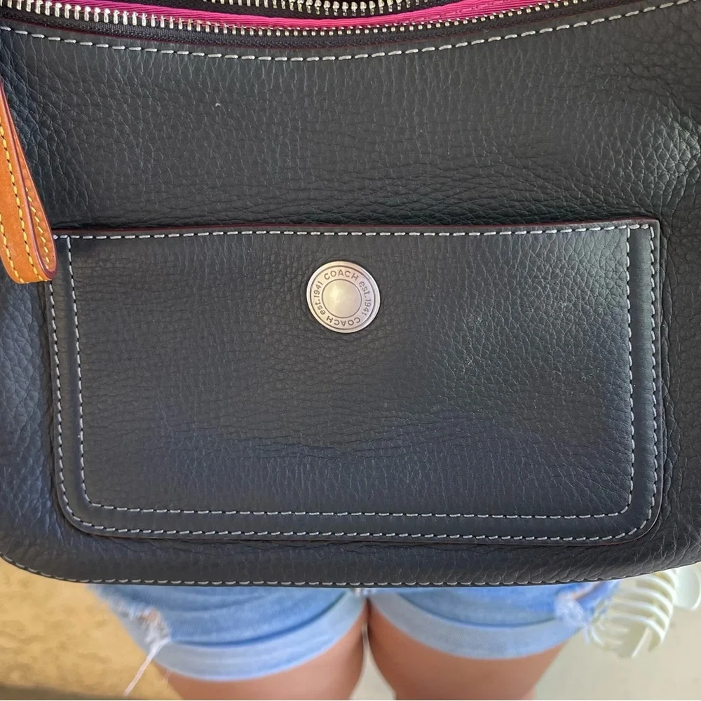 Coach Black and Brown Shoulder Bag with Chain Straps - Picture 6 of 12